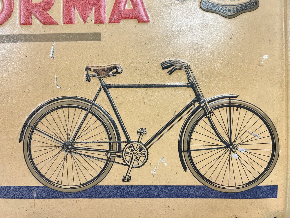 Metal Sign from Lea Et Norma Bicycles, Belgium, 1935