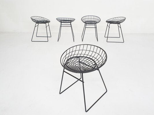 Metal Wire KM05 Stool attributed to Cees Braakman for Pastoe, the Netherlands, 1958-ZO-1797706