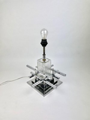 Metric Chrome & Glass Table Lamp by Gaetano Sciolari, Italy, 1970s-LYQ-1171462