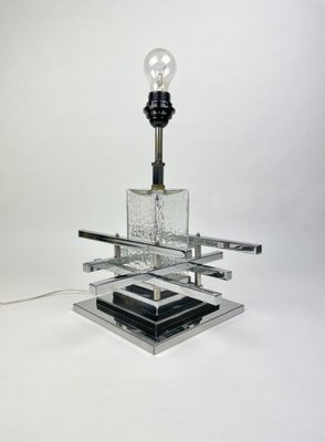 Metric Chrome & Glass Table Lamp by Gaetano Sciolari, Italy, 1970s-LYQ-1171462