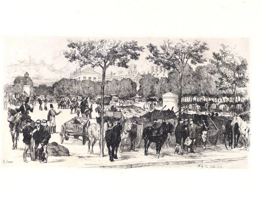 Metz. Fin Juillet 1870 - Original Etching by Auguste Lançon - 1870 Late 1800-ZCI-757607