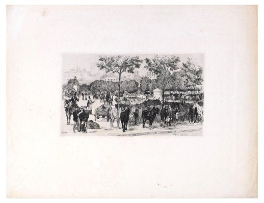 Metz. Fin Juillet 1870 - Original Etching by Auguste Lançon - 1870 Late 1800-ZCI-757607