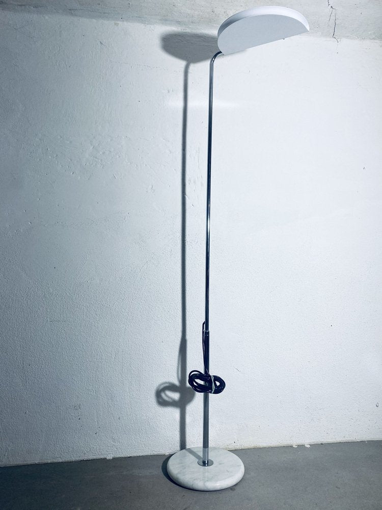 Mezzaluna Floor Lamp in Marble by Bruno Gecchelin for Skipper and Pollux, Italy, 1970s