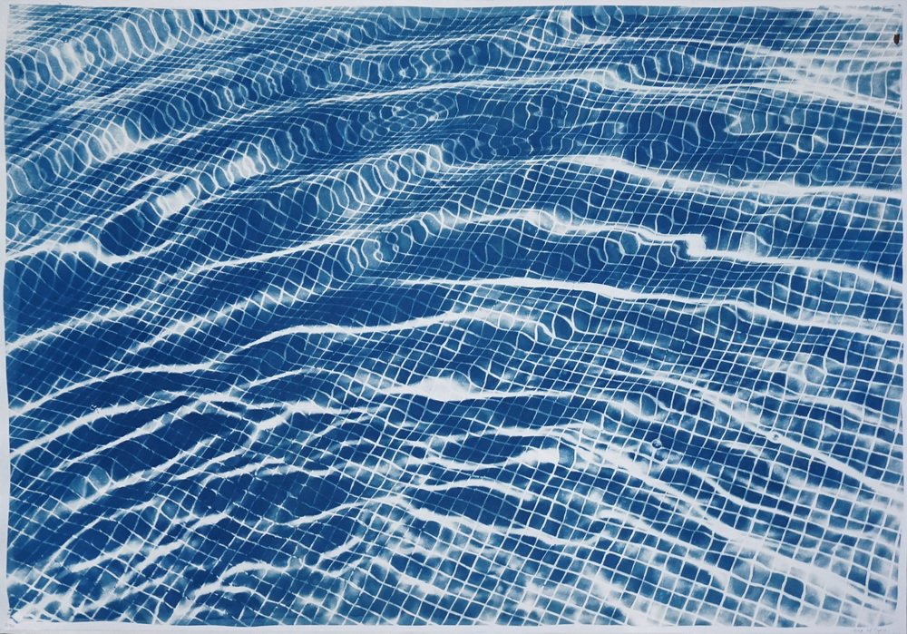 Miami Art Deco Pool, 2022, Cyanotype