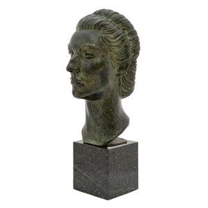 Michael Powolny, Seclin Bust of Woman, 1938, Bronze-TJY-1720326