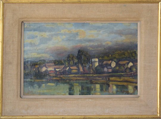 Michel Adlen, Landscape of Chaufour, France, 1920s, Oil on Canvas, Framed-AOI-1106869