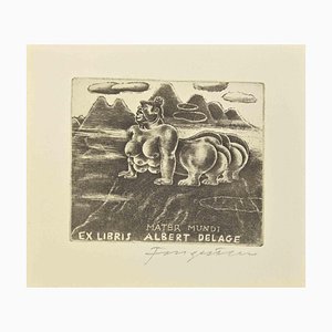 Michel Fingesten, Ex Libris Albert Delage, Etching, 1930s-ZCI-2029842