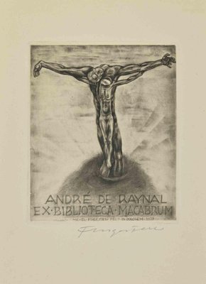 Michel Fingesten, Ex Libris-André de Raynal-Ex Biblioteca Macabru, Etching, 1937-ZCI-2029961