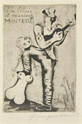 Michel Fingesten, Ex Libris et Musicis Mantero, Etching, 1930s-ZCI-2030004