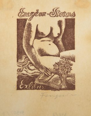 Michel Fingesten, Ex Libris Eugène Strens, Woodcut, 1930s-ZCI-2030062