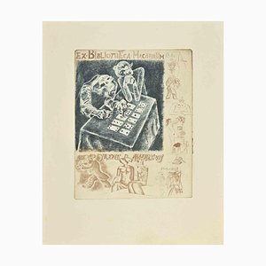 Michel Fingesten, Ex Libris, Ex Bibliotheca Macabrum, Etching, 1939-ZCI-2030024