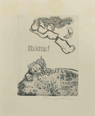 Michel Fingesten, Ex Libris Felicitas!, Etching, 1937-ZCI-2030055