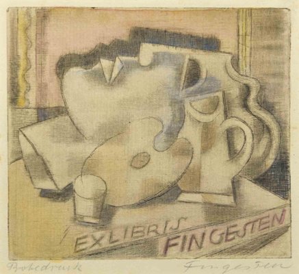 Michel Fingesten, Ex Libris Fingesten, Etching, 1930s-ZCI-2030026