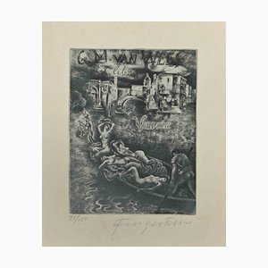 Michel Fingesten, Ex Libris G.M. Van Wees, Venezia, Etching, 1930s-ZCI-2029837