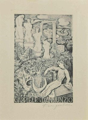 Michel Fingesten, Ex Libris Gabriele D'Annunzio, Etching, 1930s-ZCI-2029838