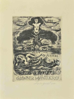 Michel Fingesten, Ex Libris Gianni Mantero, Etching, 1930s-ZCI-2030039