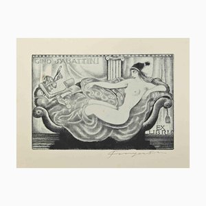 Michel Fingesten, Ex Libris Gino Sabattini, Etching, 1930s-ZCI-2030031