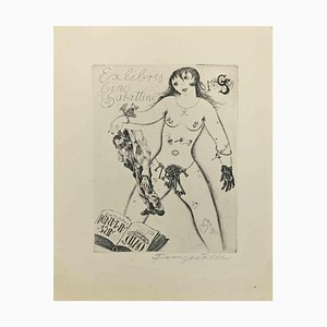 Michel Fingesten, Ex Libris Gino Sabattini, Etching, 1930s-ZCI-2029845