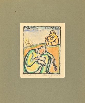 Michel Fingesten, Ex Libris H. Malz, Etching, 1930s-ZCI-2030042