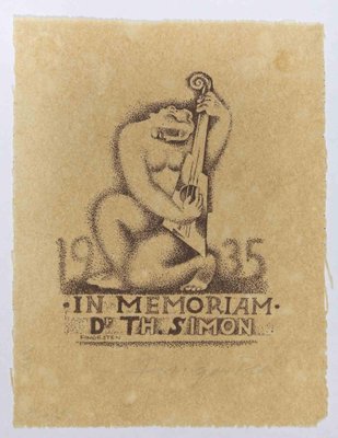 Michel Fingesten, Ex Libris: In Memoriam Dr. Th. Simon, Etching, 1930s-ZCI-2029843