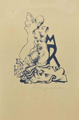 Michel Fingesten, Ex Libris M.R., Woodcut, 1930s-ZCI-2030045