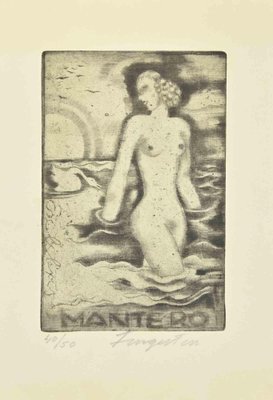 Michel Fingesten, Ex Libris Mantero, Etching, 1930s-ZCI-2030034