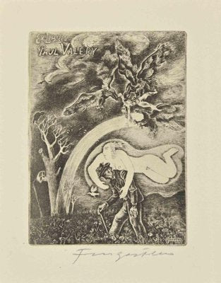 Michel Fingesten, Ex Libris Paul Valery, Etching, 1930s-ZCI-2030052