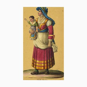 Michela De Vito, Civita Vecchia Costume, Watercolor, Mid-19th Century-ZCI-871108