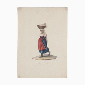 Michela De Vito, Costume of Cajazzo, Gouache, 19th Century-ZCI-1781550