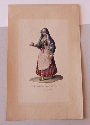 Michela De Vito - Costume of Naples - Original Ink and Watercolor - 1830s-ZCI-899488