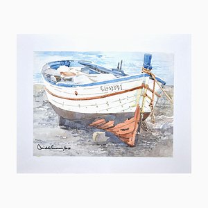 Michele Cascarano, Boat, Watercolor on Cardboard, 2018-ZCI-844446