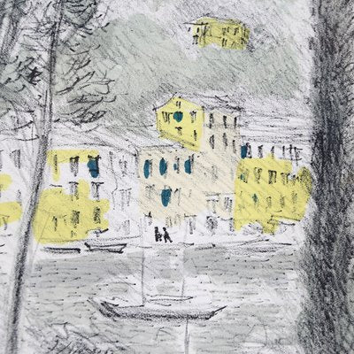 Michele Cascella, Portofino, 1960s, Lithograph-EZ-1142470