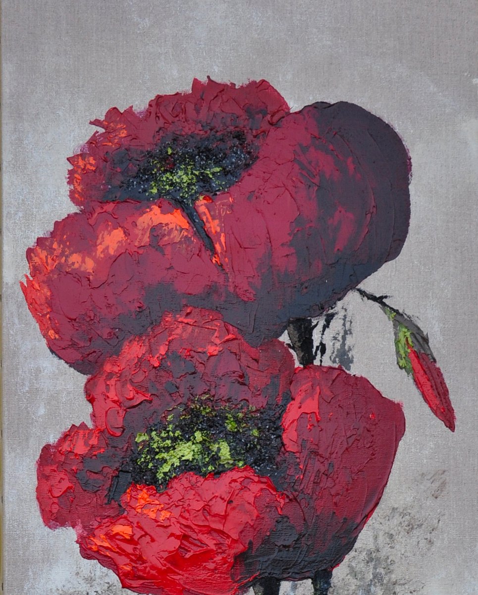 Michèle Kaus, Les Coquelicots 2, 2020, Acrylic on Canvas