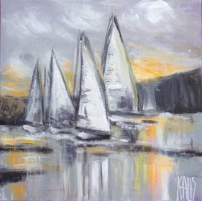 Michèle Kaus, Les voiles, 2022, Acrylic on Canvas-QNR-1236311