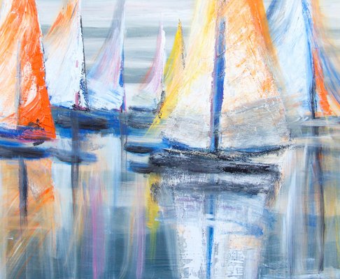 Michèle Kaus, Les voiles II, 2022, Acrylic on Canvas-QNR-1191737