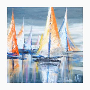 Michèle Kaus, Les voiles II, 2022, Acrylic on Canvas-QNR-1191737