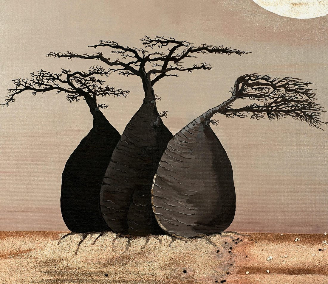 Michèle Magnien (Mileg), Baobabs - Trois amis, 2011