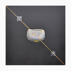 Michèle Magnien (Mileg), Kintsugi Bol Gris Diptych, 2022, Copper & Acrylic on Canvas-QNR-1408627