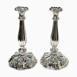 Mid-19th Century Austrian Silver Candlesticks, Set of 2-UCH-1224532