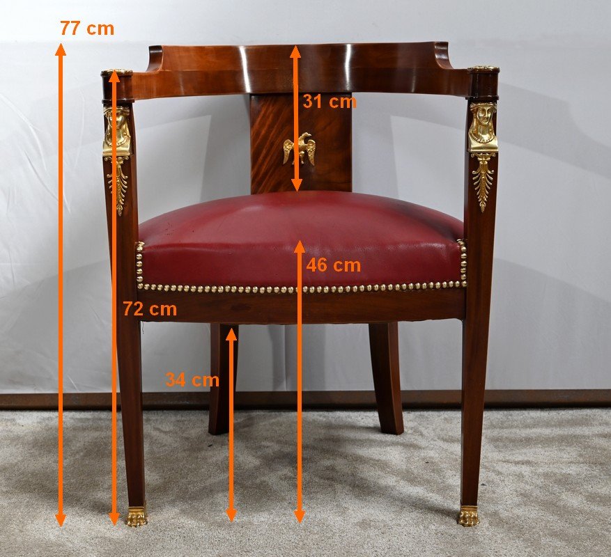 Mid-19th Century Egyptian Revival Mahogany Desk Chair