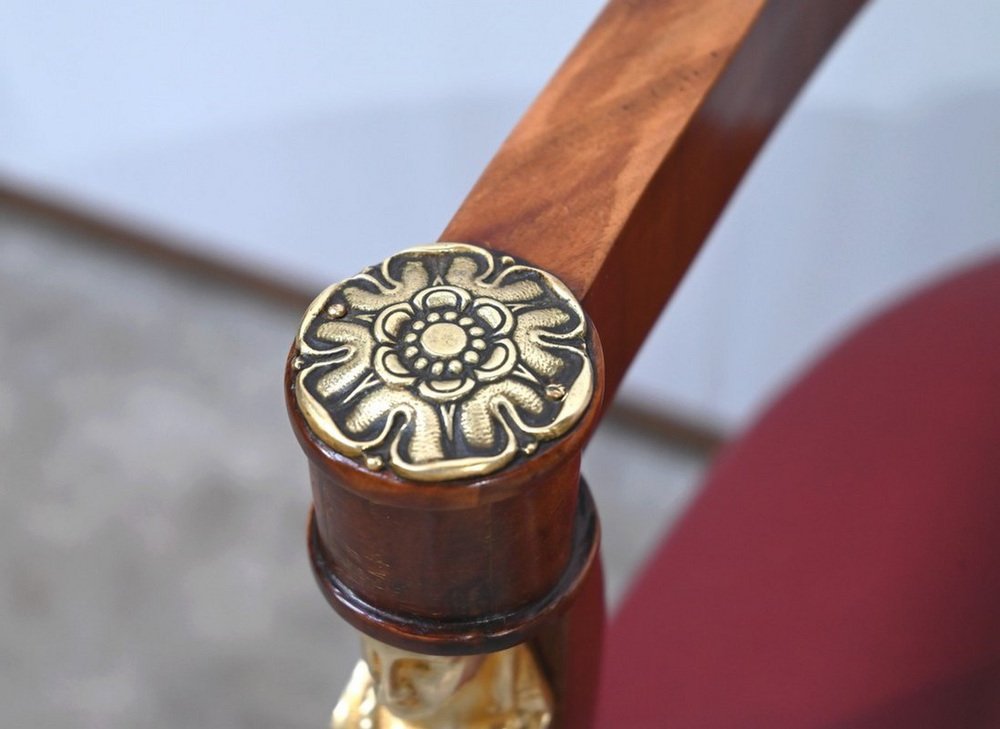 Mid-19th Century Egyptian Revival Mahogany Desk Chair