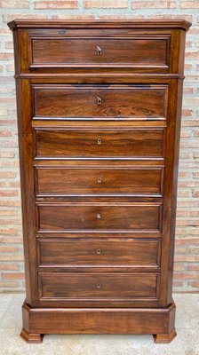 Mid-19th Century French Louis Philippe Carved Walnut Secretary Cabinet, 1890s-NOU-1438740