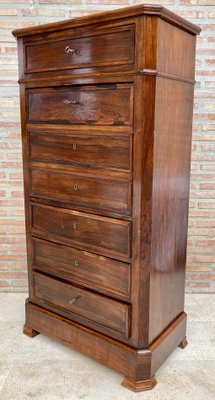 Mid-19th Century French Louis Philippe Carved Walnut Secretary Cabinet, 1890s-NOU-1438740