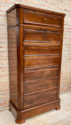 Mid-19th Century French Louis Philippe Carved Walnut Secretary Cabinet, 1890s-NOU-1438740