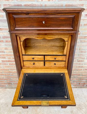 Mid-19th Century French Louis Philippe Carved Walnut Secretary Cabinet, 1890s-NOU-1438740