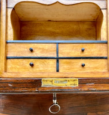 Mid-19th Century French Louis Philippe Carved Walnut Secretary Cabinet, 1890s-NOU-1438740