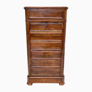 Mid-19th Century French Louis Philippe Carved Walnut Secretary Cabinet, 1890s-NOU-1438740