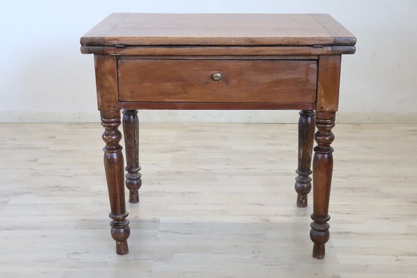 Mid 19th Century Italian Kitchen Table with Opening Top in Poplar Wood-DCO-1750163