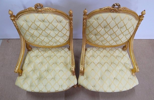 Mid 19th Century Louis XVI Queen Armchairs, Set of 2-RVK-1112624