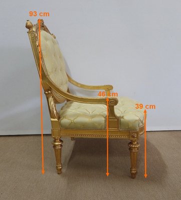 Mid 19th Century Louis XVI Queen Armchairs, Set of 2-RVK-1112624